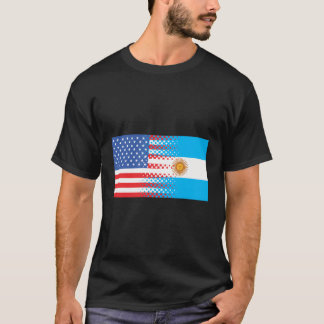Argentinian American Flag Half Argentina Half Usa T-Shirt