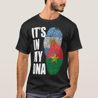 Argentinian And Burkinabé Mix DNA Flag Heritage T-Shirt