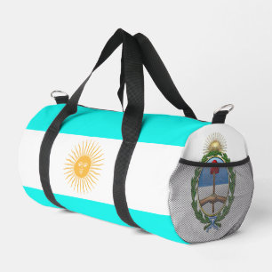 Argentinian flag and coat of arms duffle bag