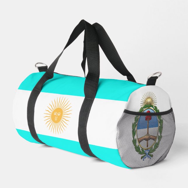 Argentinian flag and coat of arms duffle bag (Right Corner)
