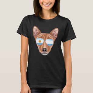 Argentinian Flag Basenji Dog Argentina Pocket T-Shirt