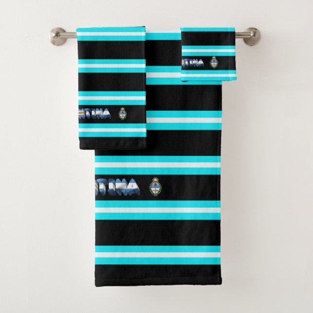 Argentinian flag bath towel set (Insitu)