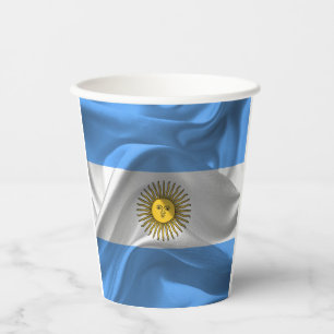 Argentinian flag-coat arms paper cups