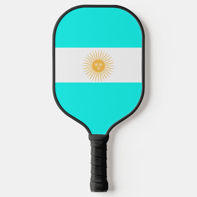 Argentinian flag-coat of arms pickleball paddle (Front)