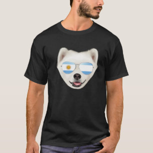 Argentinian Flag Samoyed Dog Argentina Pocket T-Shirt