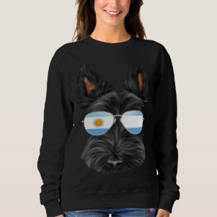 Argentinian Flag Scottish Terrier Dog Argentina Po Sweatshirt