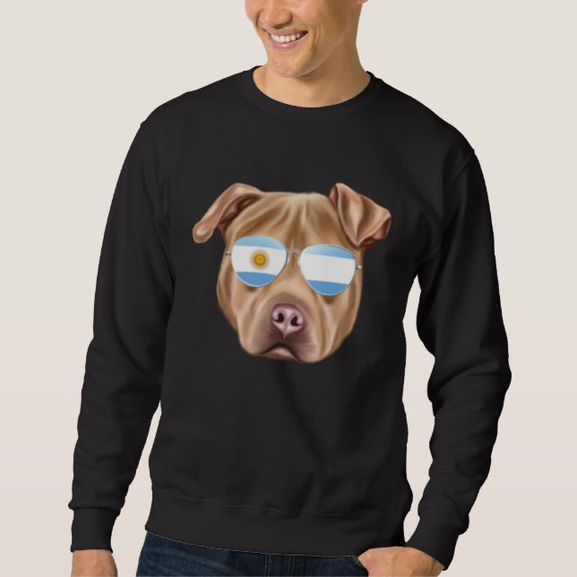 Argentinian Flag Staffordshire Terrier Dog Argenti Sweatshirt (Front)