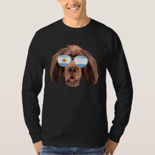Argentinian Flag Sussex Spaniel Dog Argentina Pock T-Shirt
