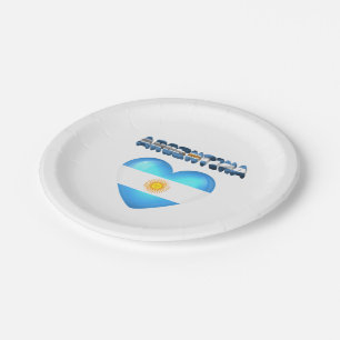 Argentinian heart paper plate
