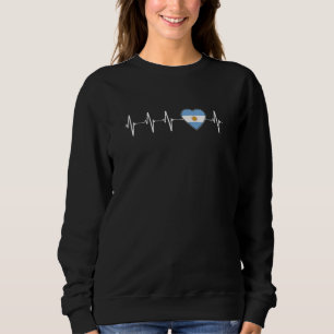 Argentinian Heartbeat I Love Argentina Flag Heart Sweatshirt
