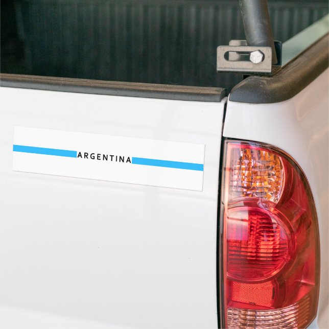 Argentinian minimalistic flag bumper sticker (On Truck)