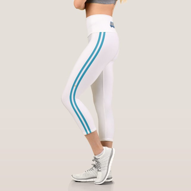 Argentinian stripes flag capri leggings (Left)