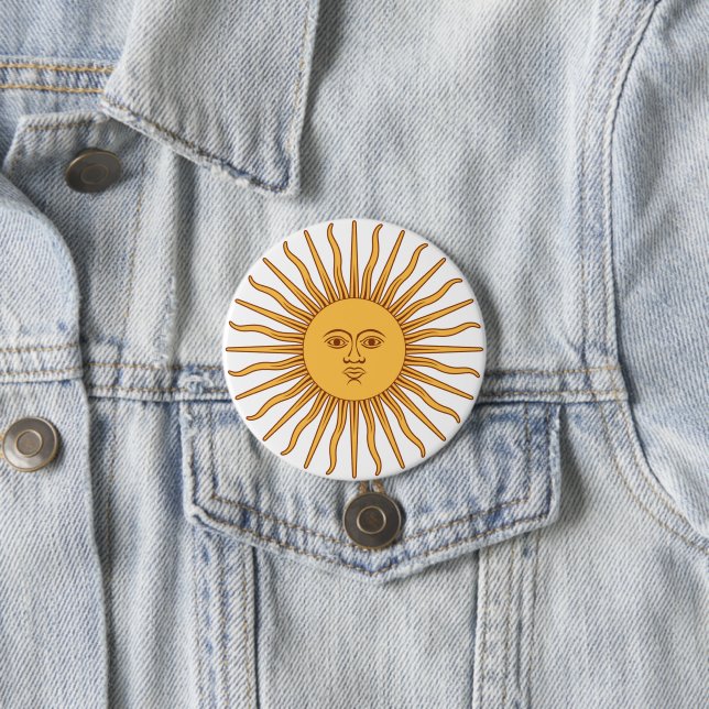 Argentinian Sun 7.5 Cm Round Badge (In Situ)