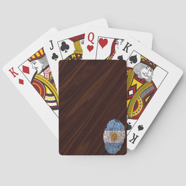 Argentinian touch fingerprint flag playing cards (Back)