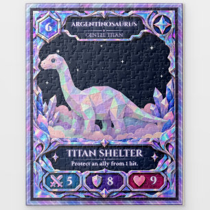 Argentinosaurus Dinosaur, Rainbow Foil Art Jigsaw Puzzle