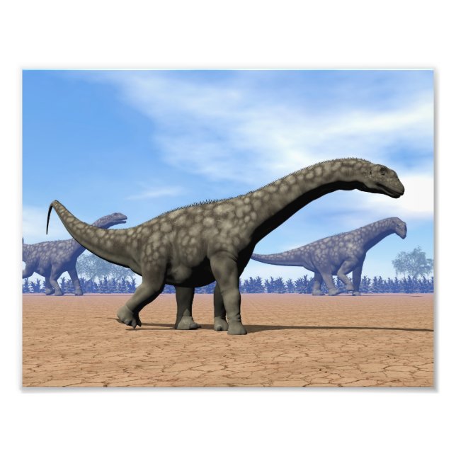 Argentinosaurus dinosaurs walk - 3D render Photo Print (Front)