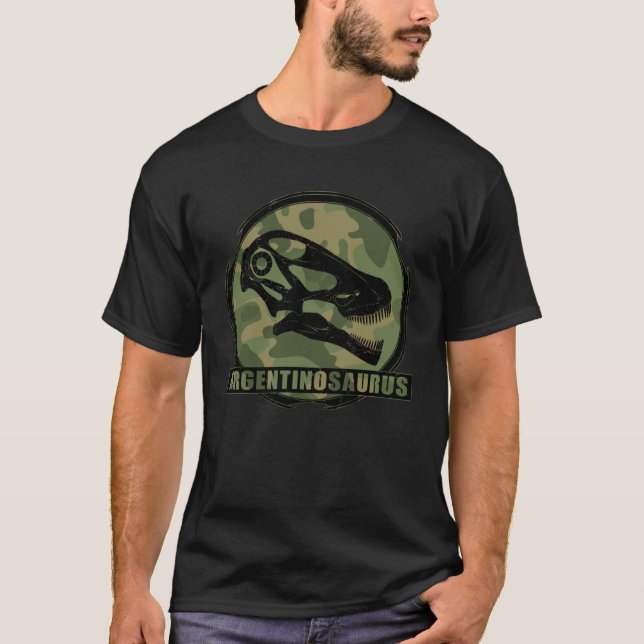 Argentinosaurus Skull Fossil Hunter T-Shirt (Front)