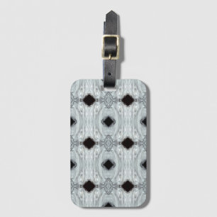 Argentum Grey and Black Abstract Acrylic Fluid Art Luggage Tag