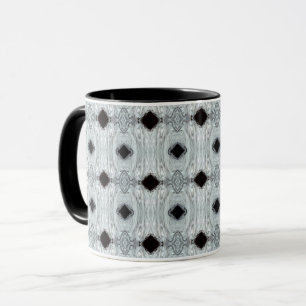 Argentum Grey and Black Abstract Acrylic Fluid Art Mug
