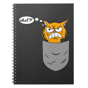 ärgerliche Katze in Brusttasche Notebook