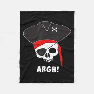 Argh Pirate Shirt Funny Halloween Costume Skeleton Fleece Blanket