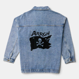 ARGH Pirate Skull and Crossbones Jolly Roger ARGH Denim Jacket