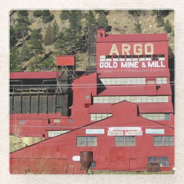 Argo Gold Mine & Mill, Idaho Springs, Colorado Glass Coaster (Front)