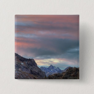 Argonaut Peak, sunset 15 Cm Square Badge