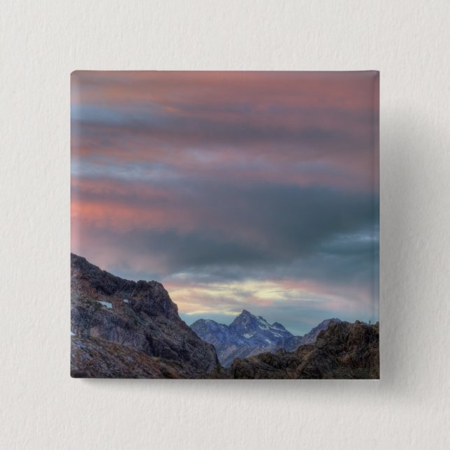 Argonaut Peak, sunset 15 Cm Square Badge (Front)