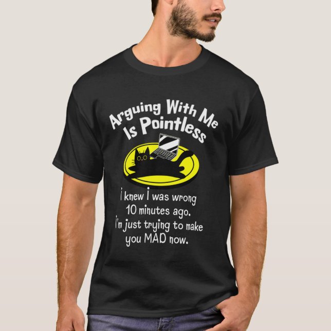Arguing With Me Is Pointless Cat And Laptop Top (Front)