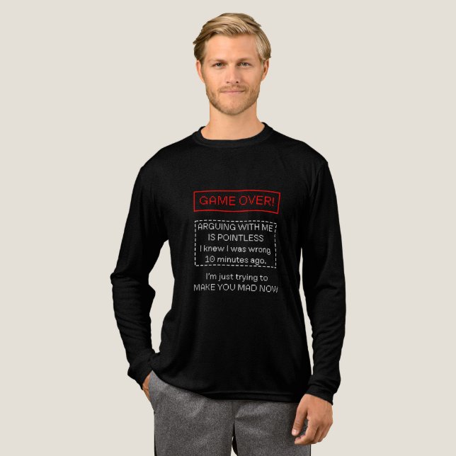 Arguing with me is pointless Tri-Blend shirt (Full Front)