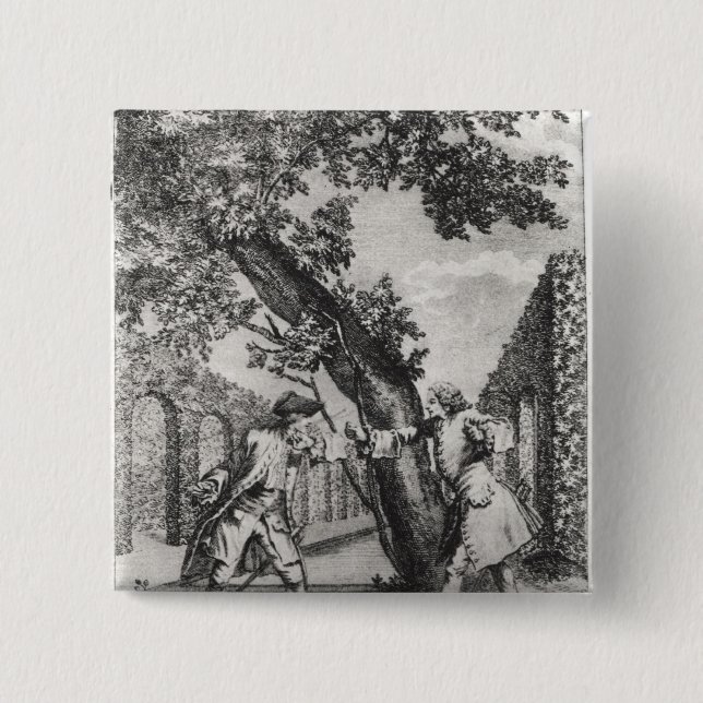 Argument between Jean-Jacques Rousseau 15 Cm Square Badge (Front)