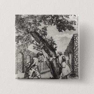 Argument between Jean-Jacques Rousseau 15 Cm Square Badge