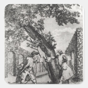 Argument between Jean-Jacques Rousseau Square Sticker