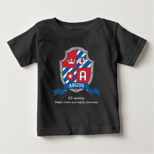 Argus boys A name & meaning knights shield Baby T-Shirt