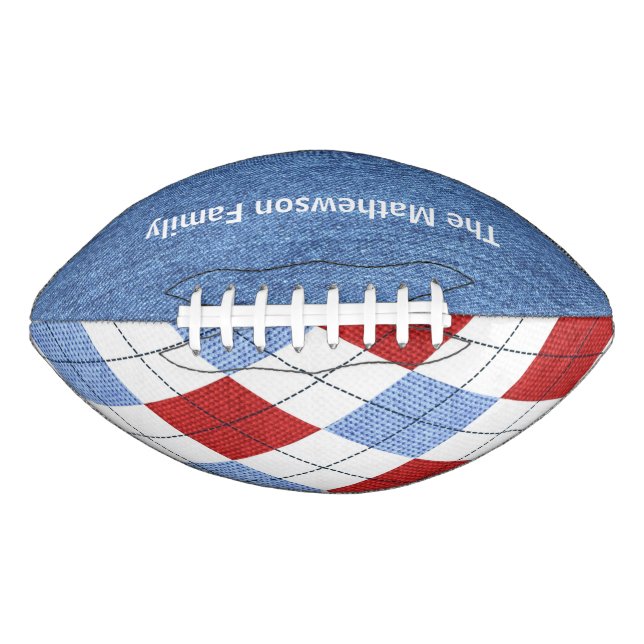 Argyle and Denim Personalised Football (Front)