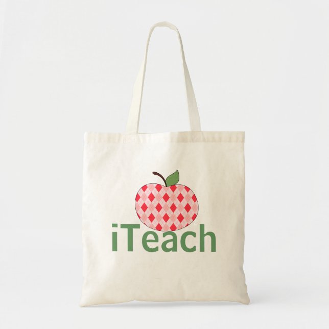Argyle Apple iTeach Teacher's Tote Bag (Front)