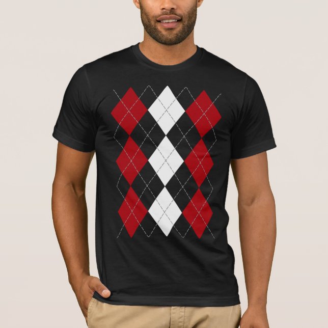 Argyle: “Crimson Red Innocence” shirt (dark) (Front)