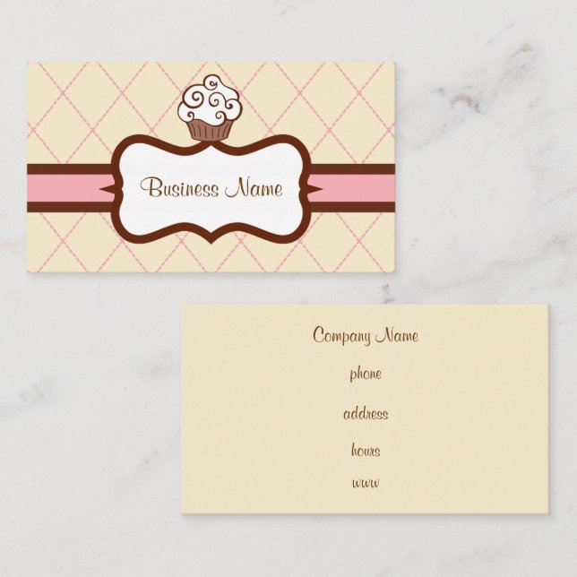 Argyle Cupcake Business Card (Front/Back)