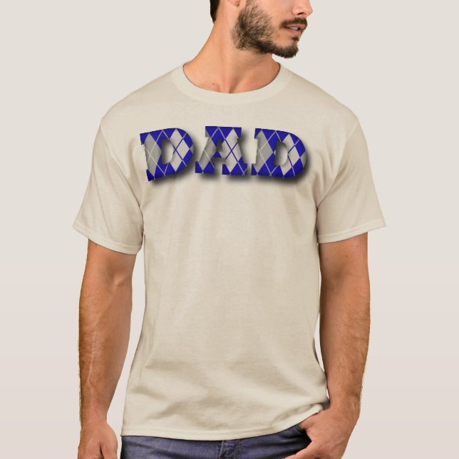 Argyle Dad Blue and Grey T-Shirt (Front)