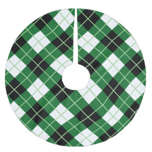 Argyle Diagonal Diamond Christmas Tree Skirt