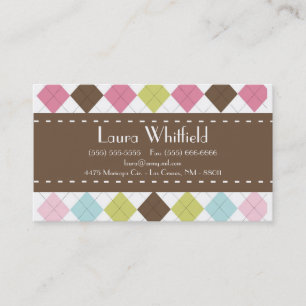 Argyle Diamond Stitch Sweater Business Card