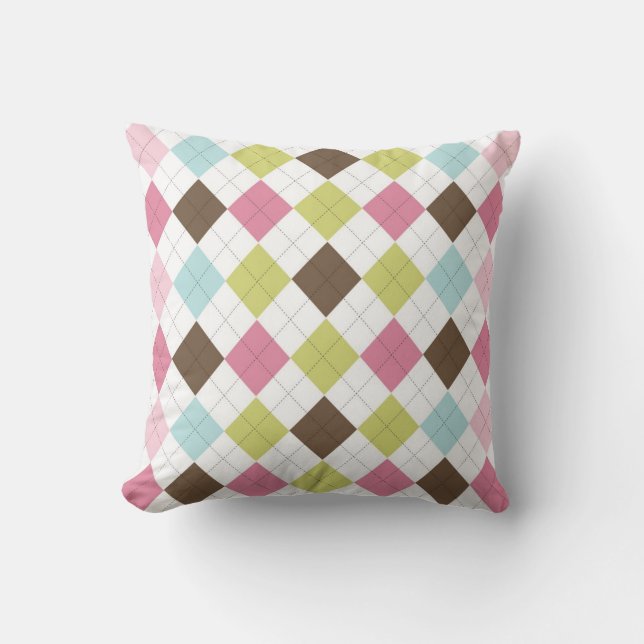 Argyle Diamond Stitch Sweater Couch Throw Pillow (Front)