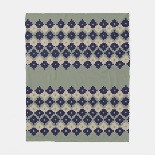 Argyle fair isle seamless pattern designabstract,  fleece blanket (Front)