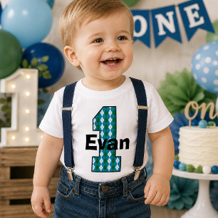 Argyle First Birthday Boy Shirt