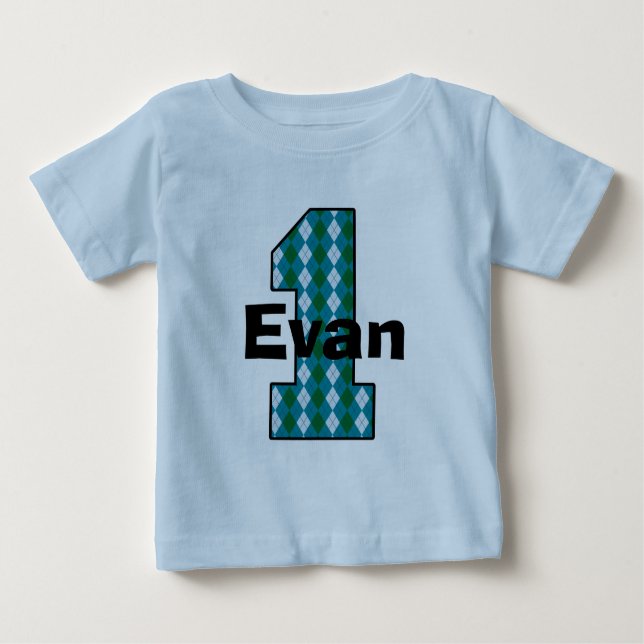 Argyle First Birthday Boy Shirt (Front)