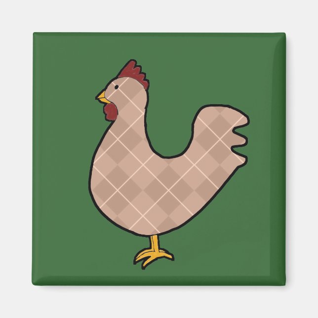 Argyle Folk Art Rooster Magnet (Front)