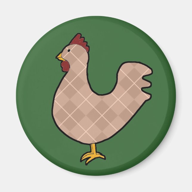 Argyle Folk Art Rooster Magnet (Front)