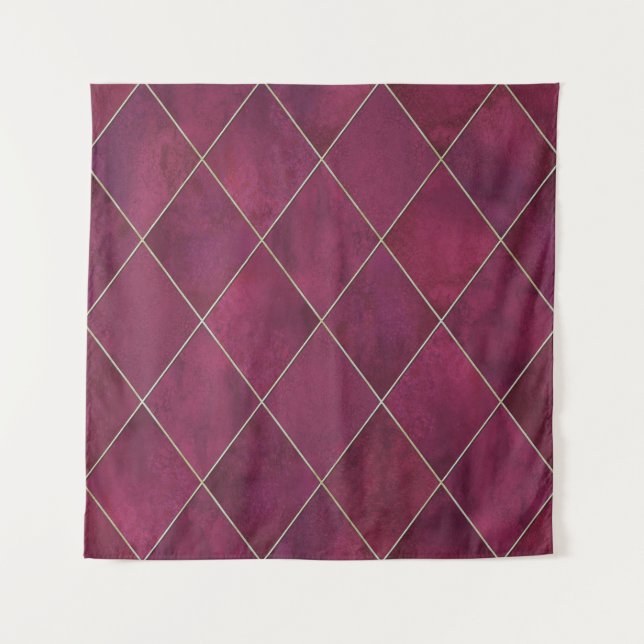 Argyle geometric plaid: watercolor gold tapestry (Front)