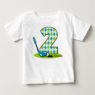 Argyle Golf 2nd Birthday Personalised Baby T-Shirt